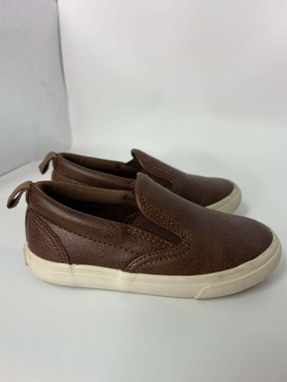 Old Navy Shoes Boys 7C Brown Faux Leather Slip-On Sneakers